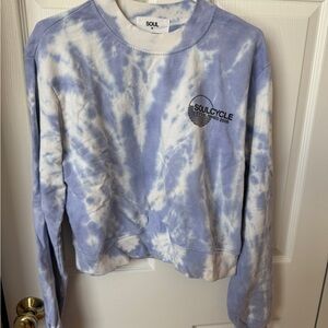 SoulCycle Women's Tie-Dye Crew Neck Sweater - Blue and White